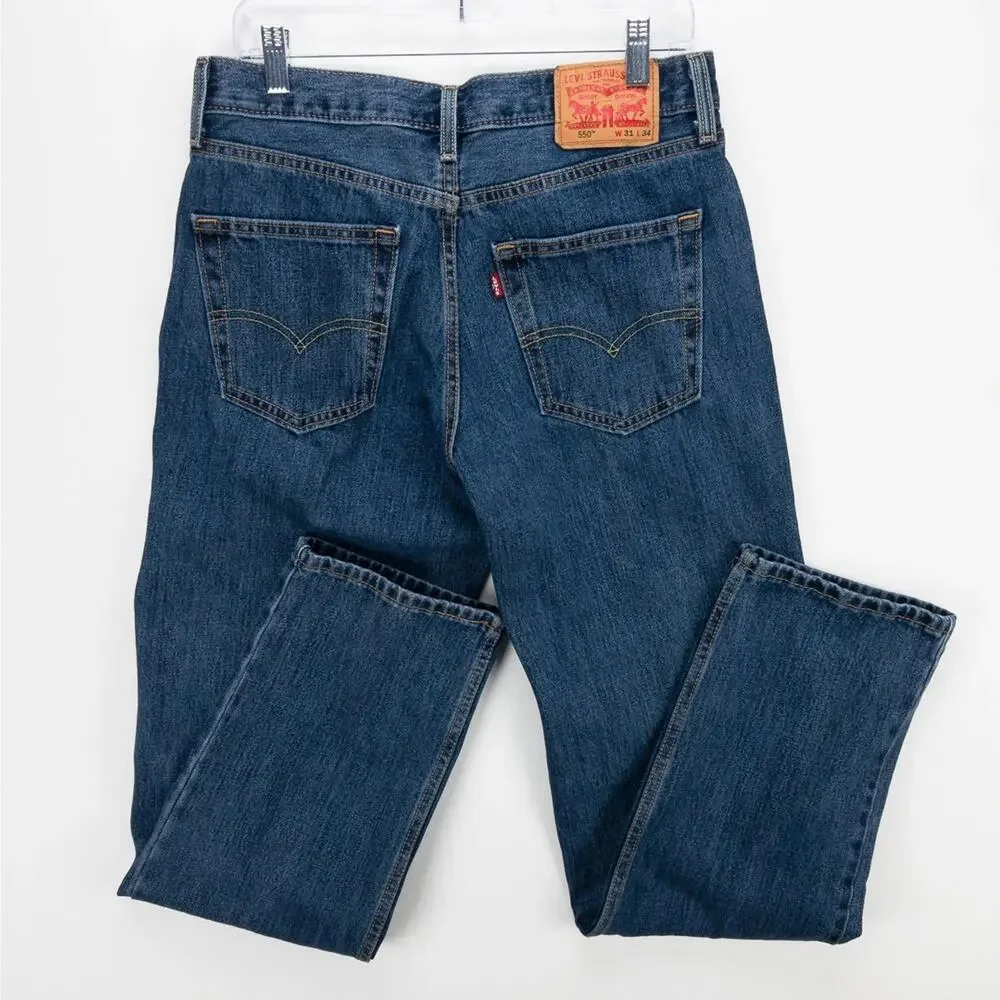 Levi’s 550 Relaxed Fit Straight Leg Jeans Men’s 31x34 Dark Wash Blue Workwear